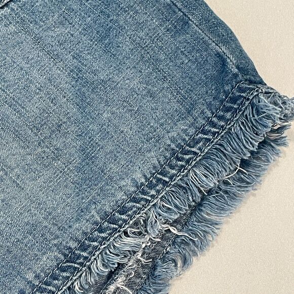 For The Republic Lg Shorts Tencil "Jean" Boho Drawstring Soft Flowy Cut Off Raw - Picture 4 of 14